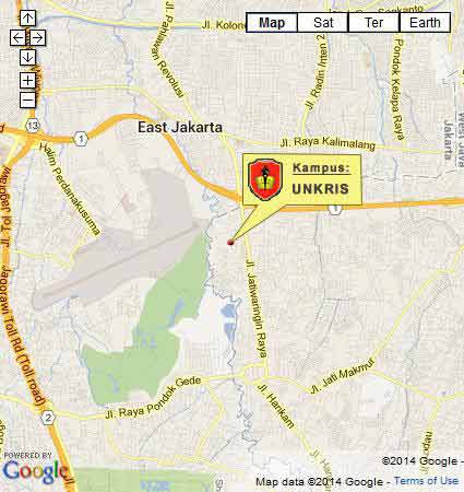 Lokasi dan Peta (Google Map) MM UNKRIS Jakarta Nomor